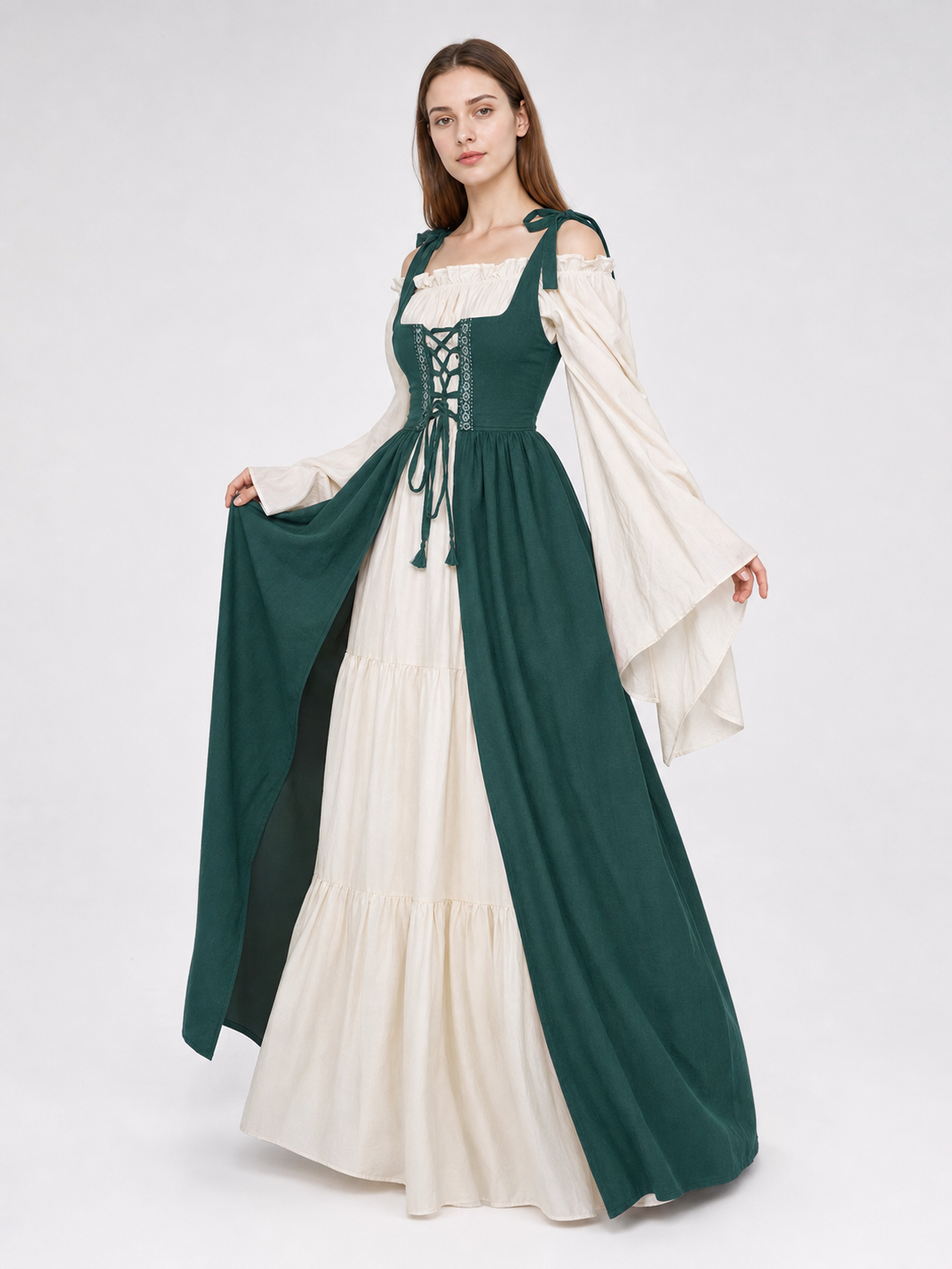 Layered Renaissance-Style Costume Dress