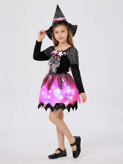 Witch Costume with Hat and Glowing Skirt Costume Headwear detail 2