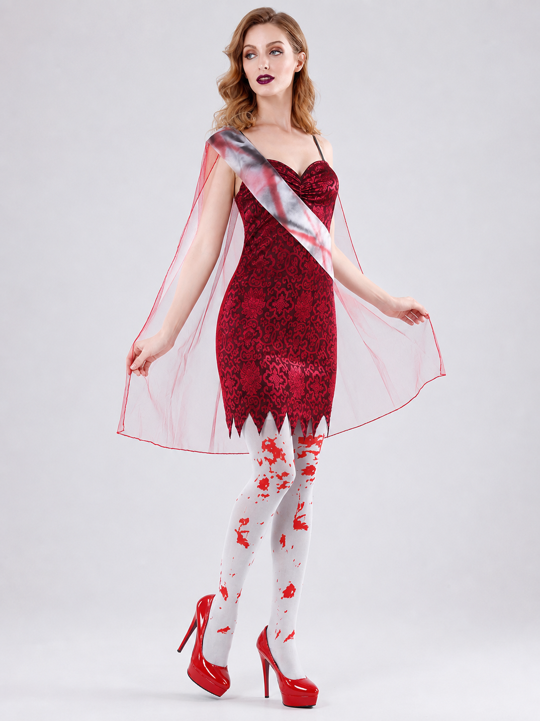 Vampire Costume with Dress and White Cape