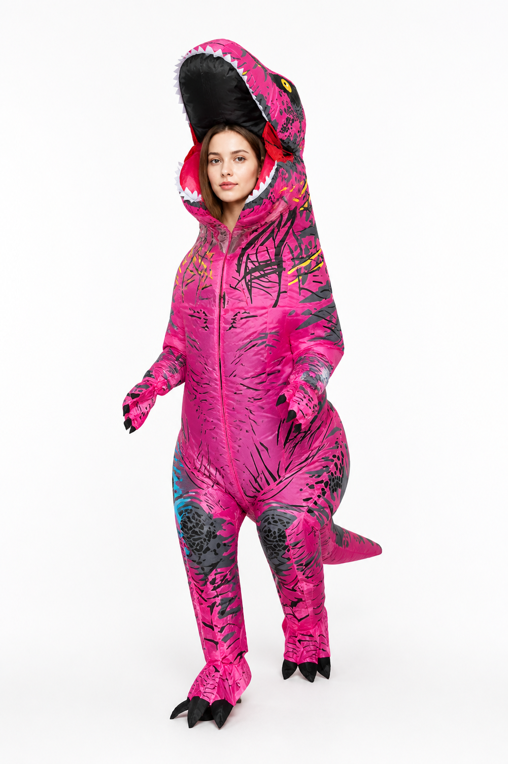 Inflatable Pink Tyrannosaurus Costume with Black Spots Costumes detail 2