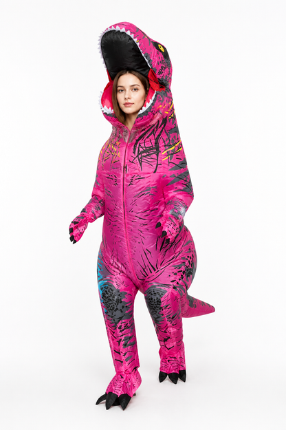 Inflatable Pink Tyrannosaurus Costume with Black Spots Costumes detail 2