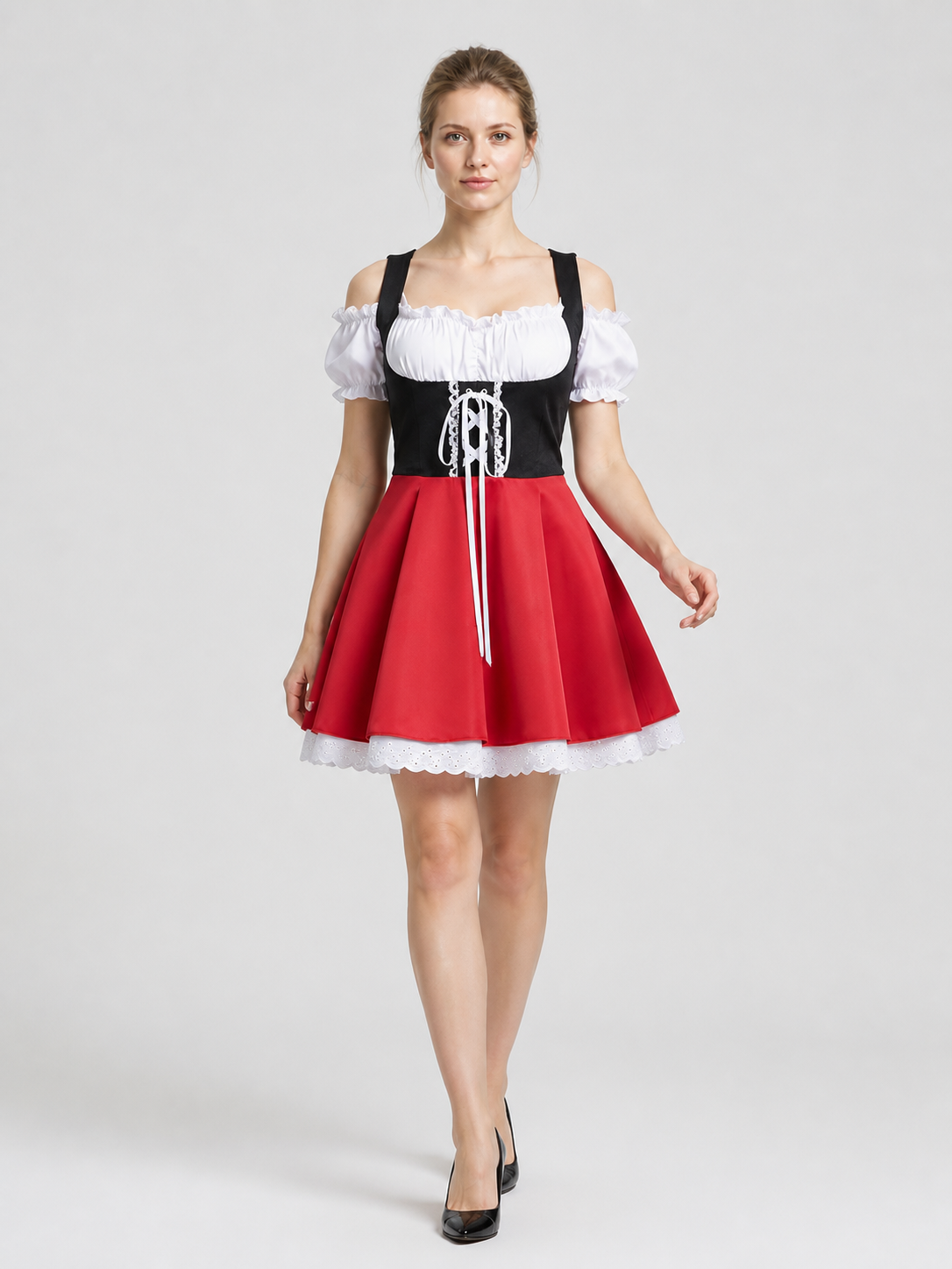 Oktoberfest Dress with Lace-Up Front and Full Skirt Costume Dresses detail 2