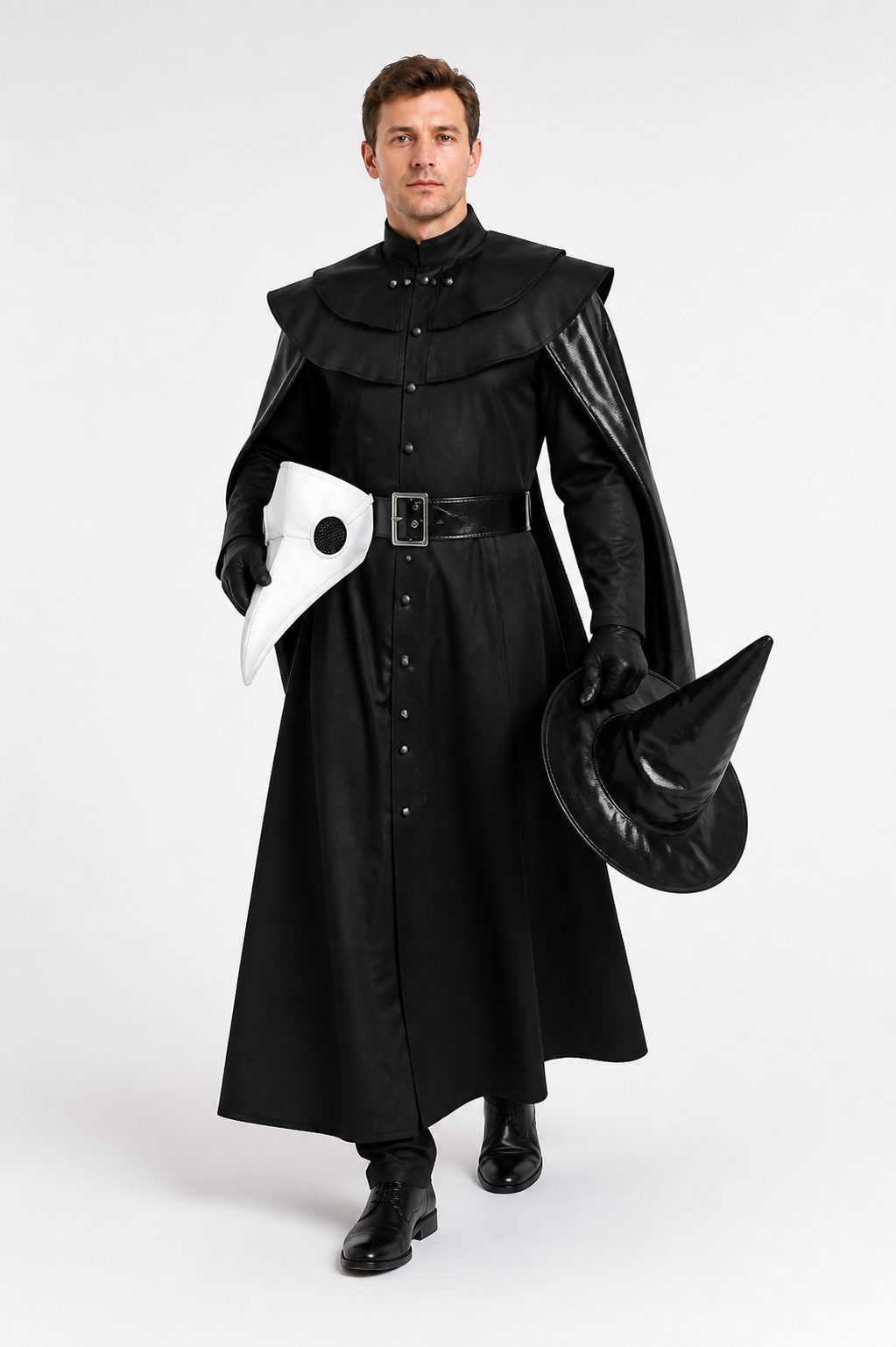 Vampire Costume with Hood and Mask for Cosplay Costume Masks detail 2