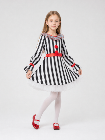 Striped Clown Costume for Halloween