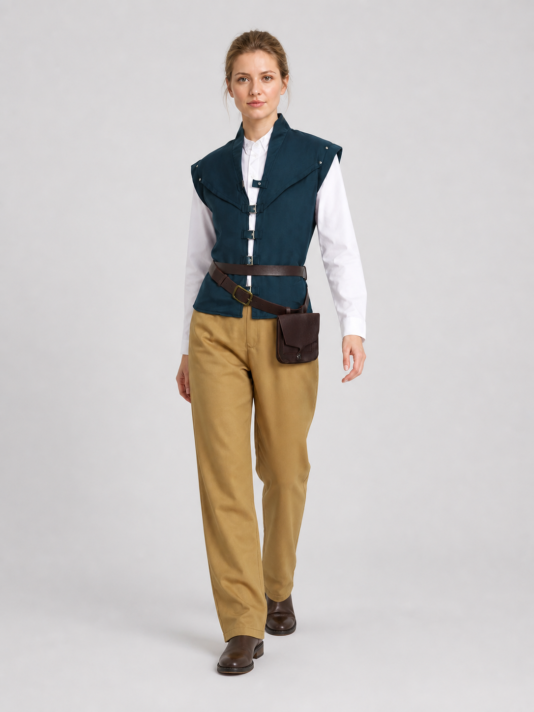 Flynn Rider Cosplay Costume: Vest, Shirt, Pants, Belt Costumes detail 2