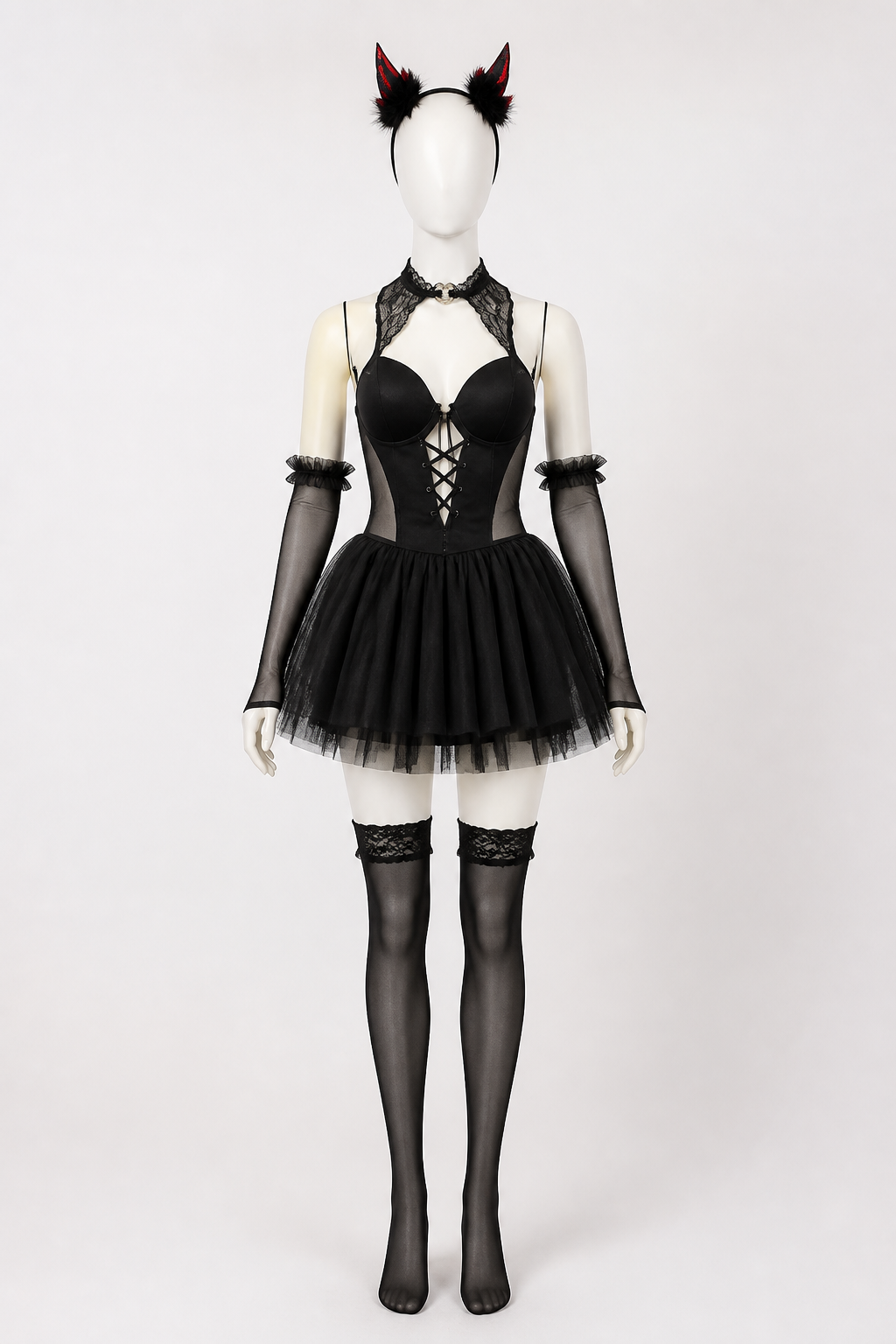 Lolita Devil Costume with Full Skirt for Halloween Costumes detail 2