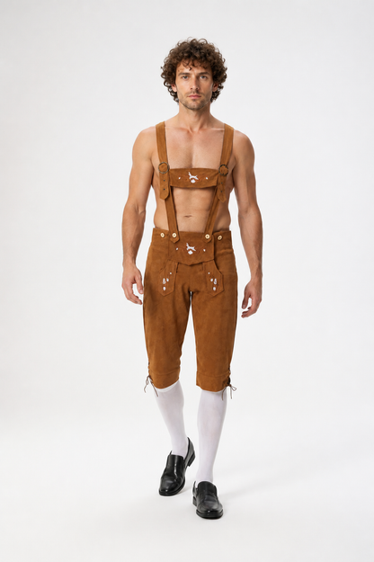 Suspender Shorts with White Embroidery for a Beer Festival product detail 2