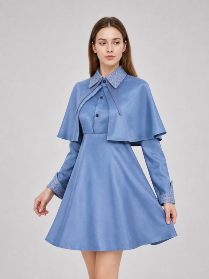 Beauxbatons Cosplay Dress with Capelet, Blue