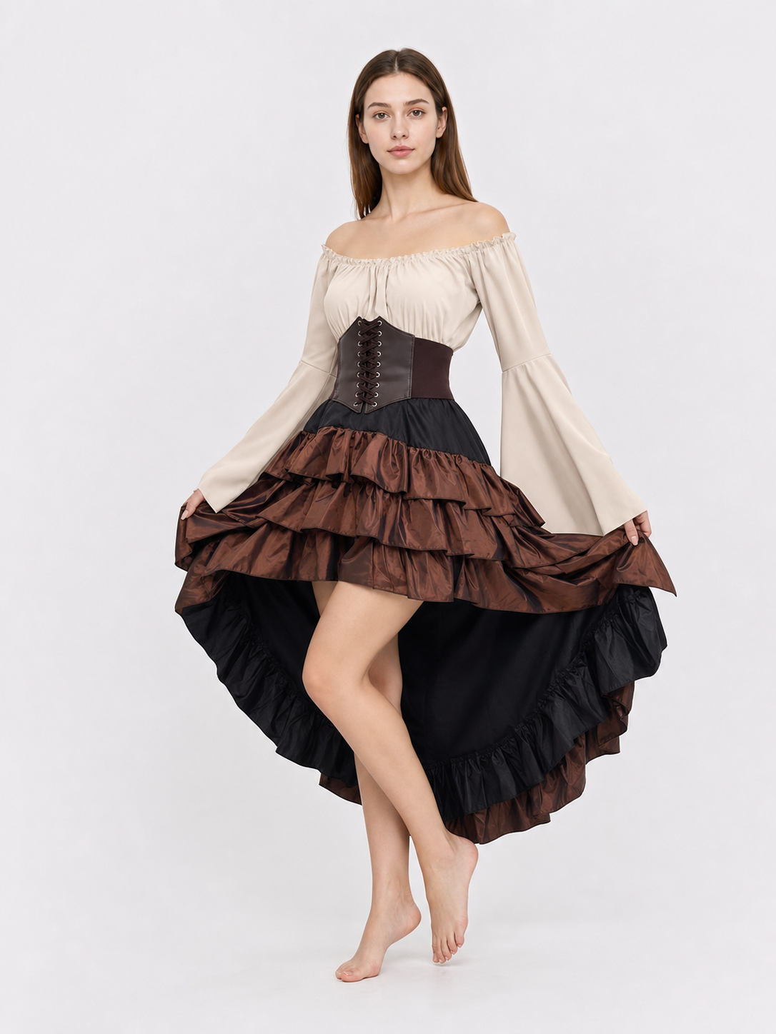 Pirate Costume with Corset and Skirt