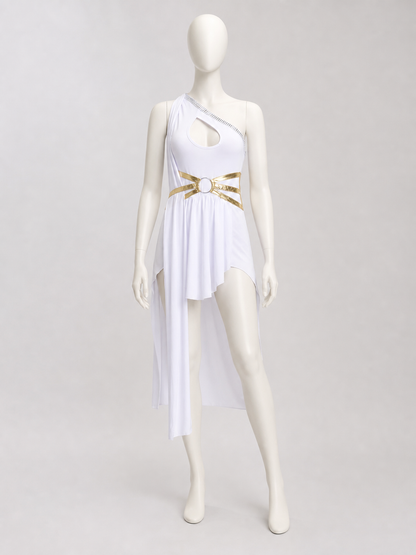 Halloween Costume Dress, White, Asymmetrical