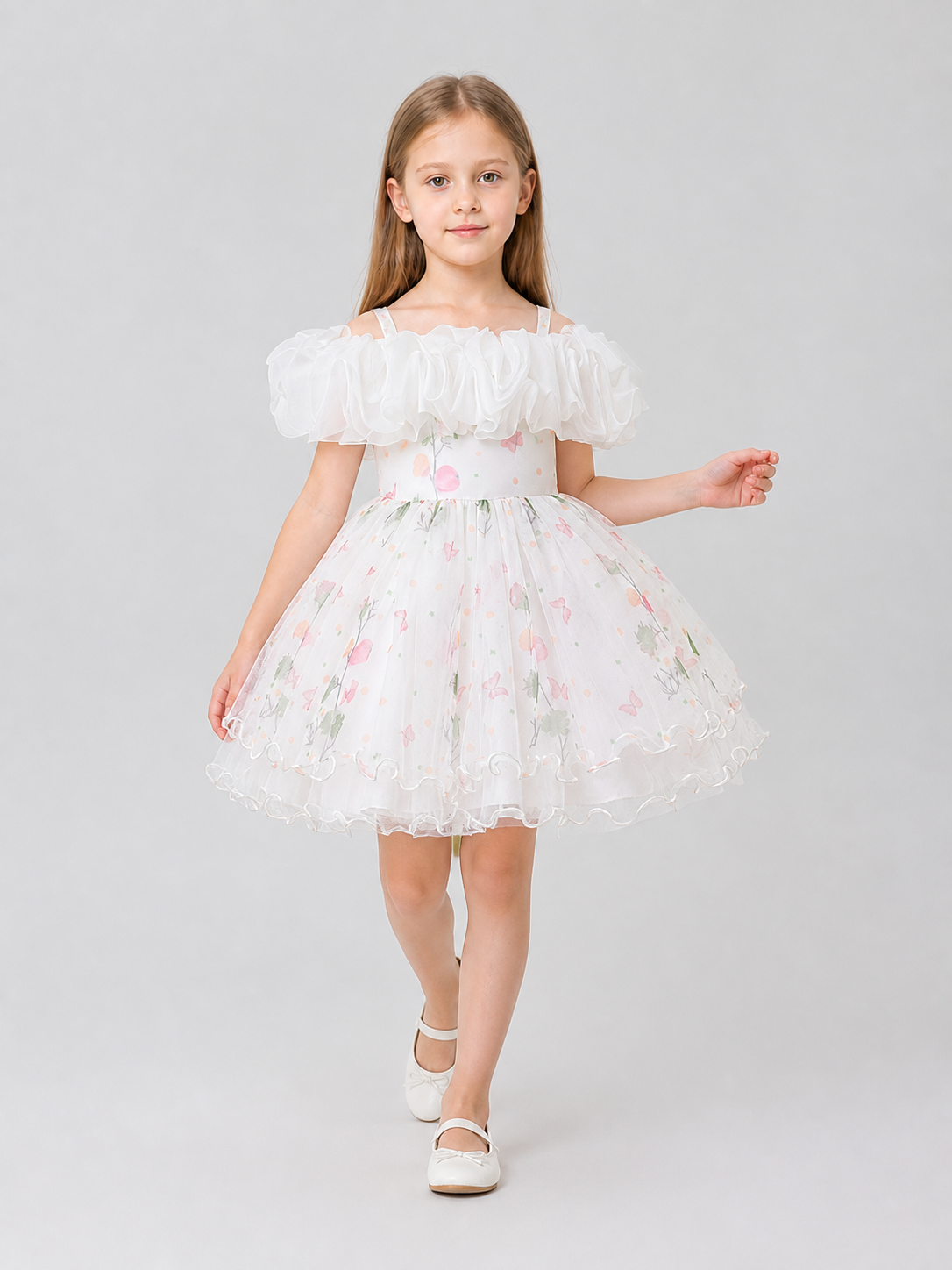 Princess Dress with Full Skirt for Flower Girls