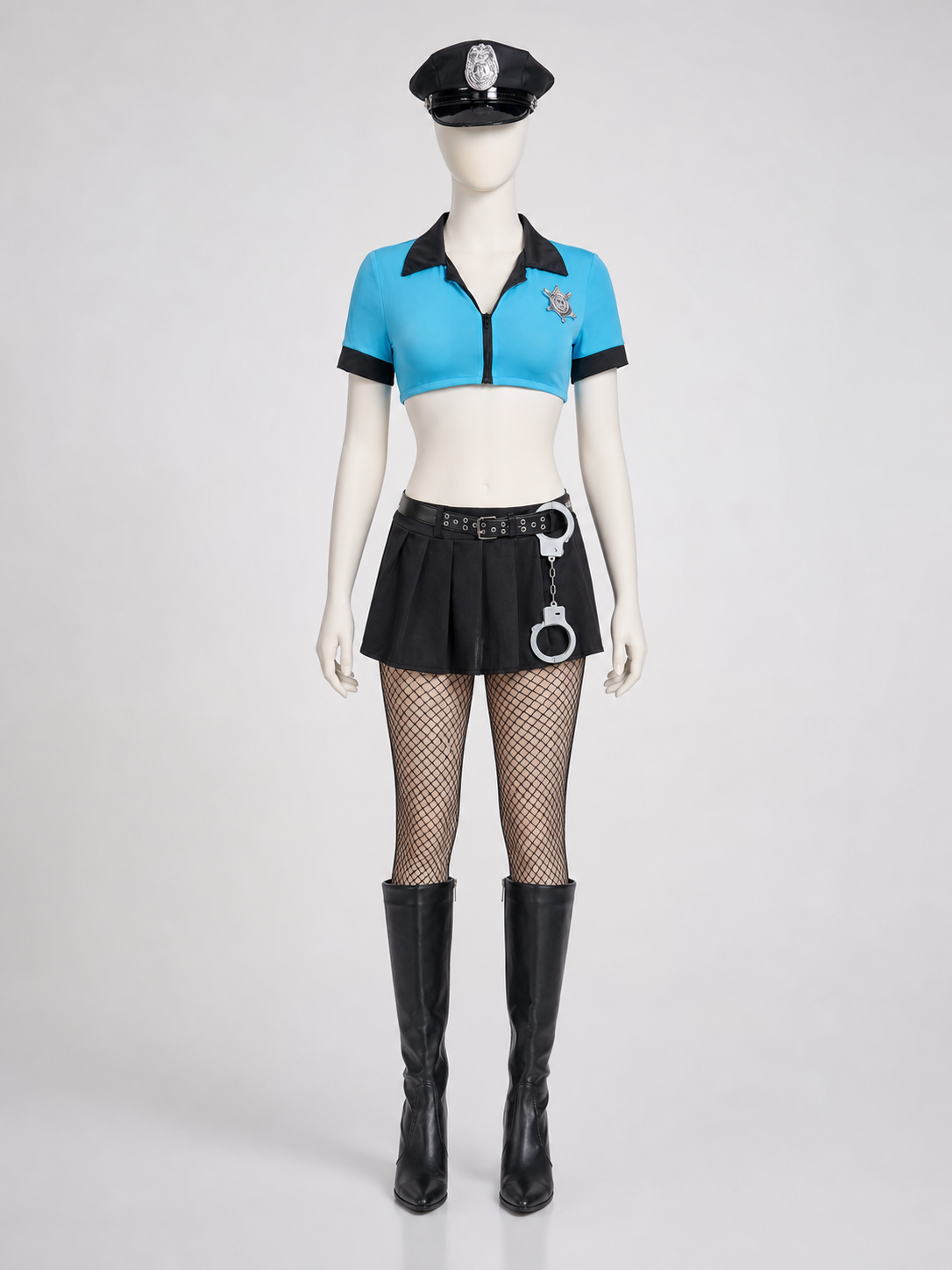 Police-Style Costume with Skirt and Cap