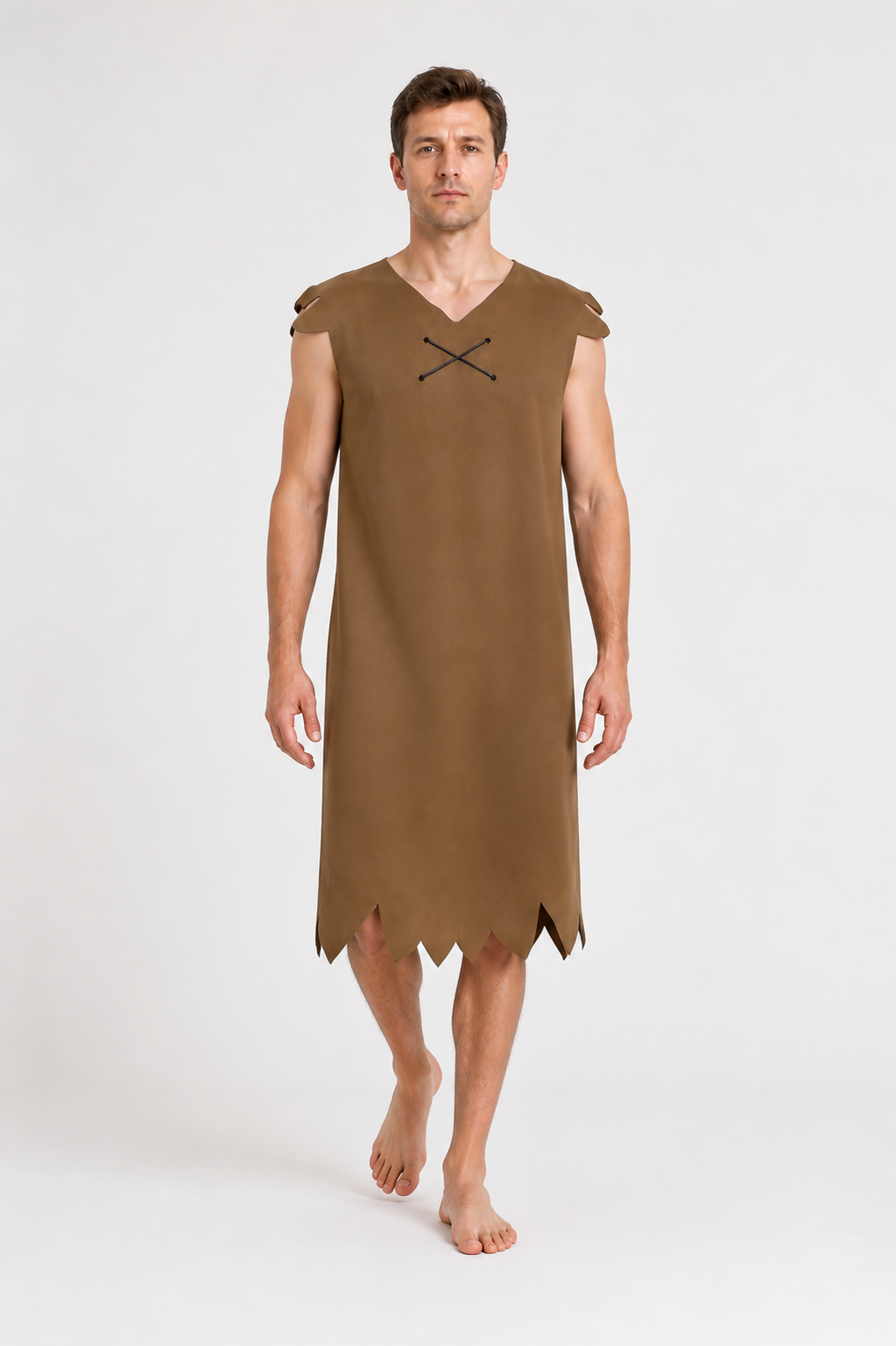 Brown Caveman Costume with a Jagged Hem Costumes detail 2