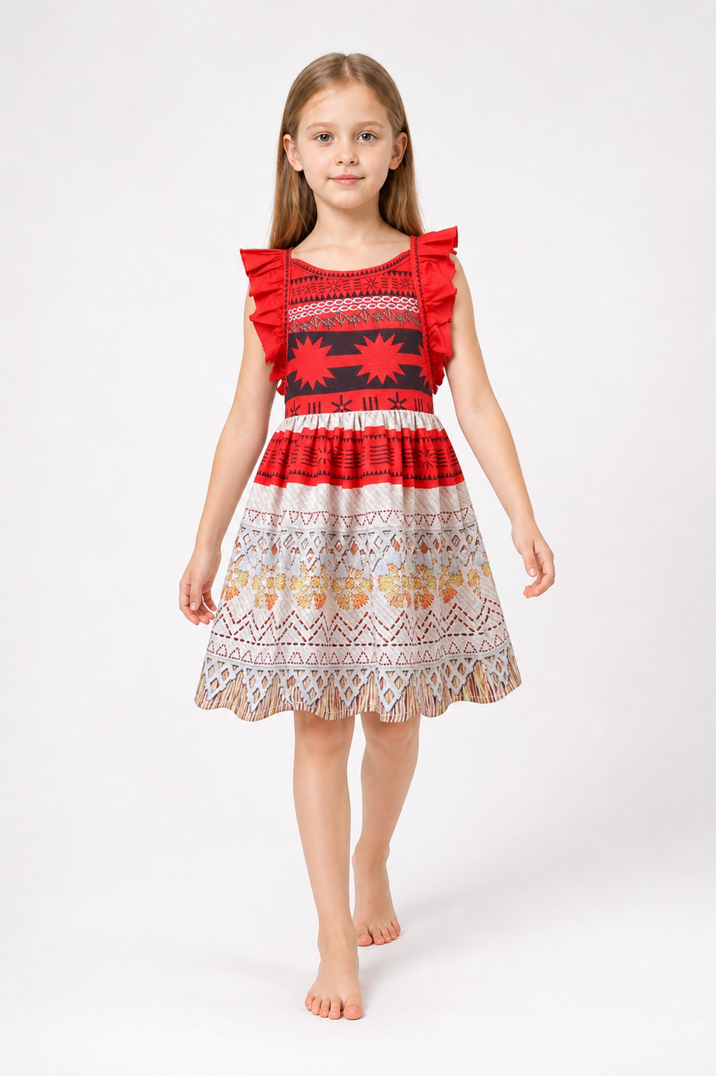 Children’s costume dress with a print and ruffles product detail 2
