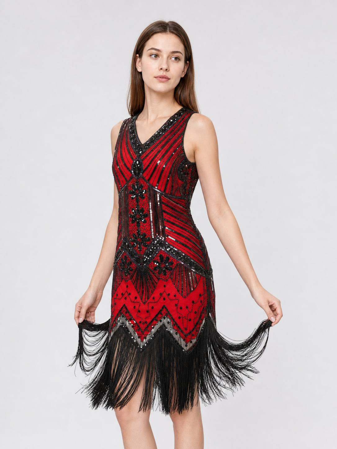 Gatsby-Style Fringe and Sequin Dress