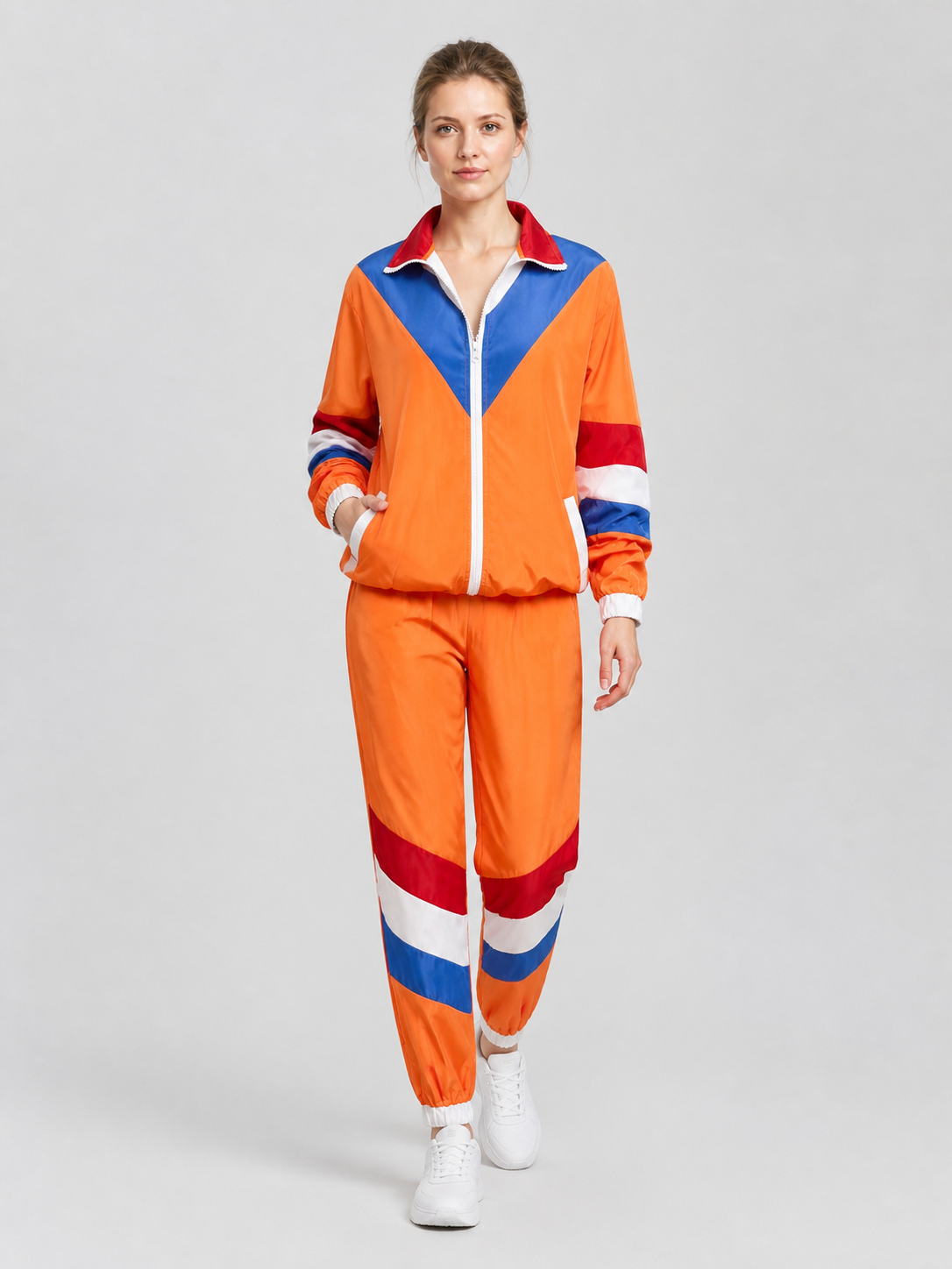 Retro Disco Tracksuit, Orange, Jacket and Pants product detail 2