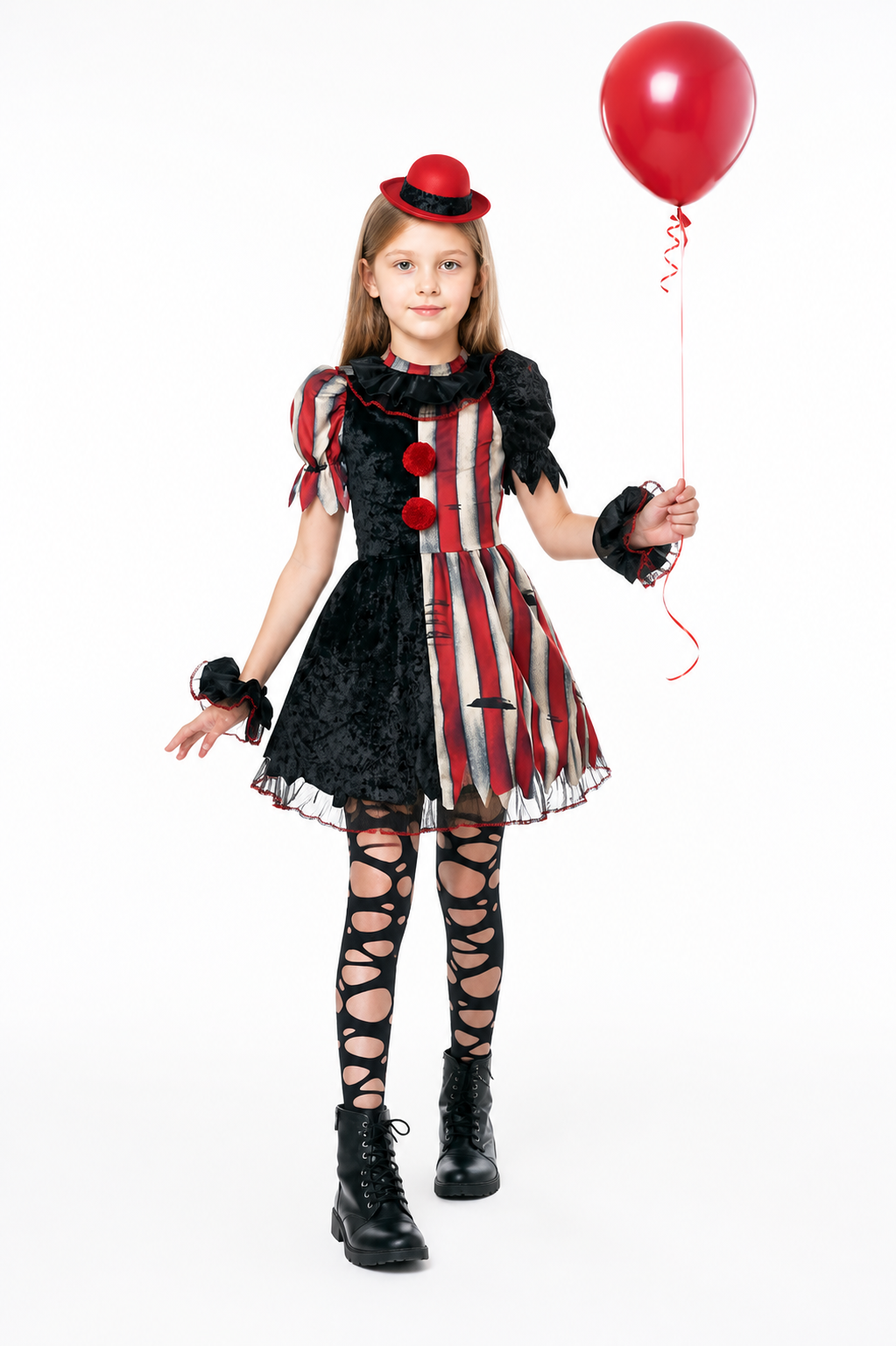 Ruffled and striped clown costume dress Costume Dresses detail