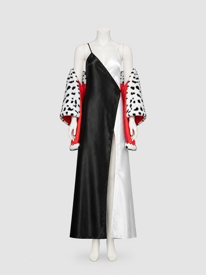 Cruella Cosplay Costume: Dress and Spotted Cape Costume Dresses detail 2
