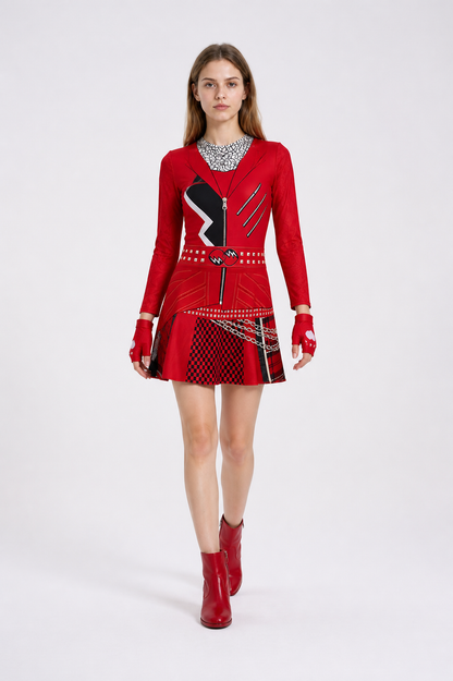 Red Children's Dress with Zipper and Snaps Costume Dresses detail 2