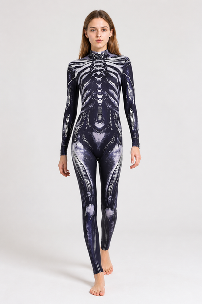 Skeleton Jumpsuit Costume with Bone Print Costumes detail 2
