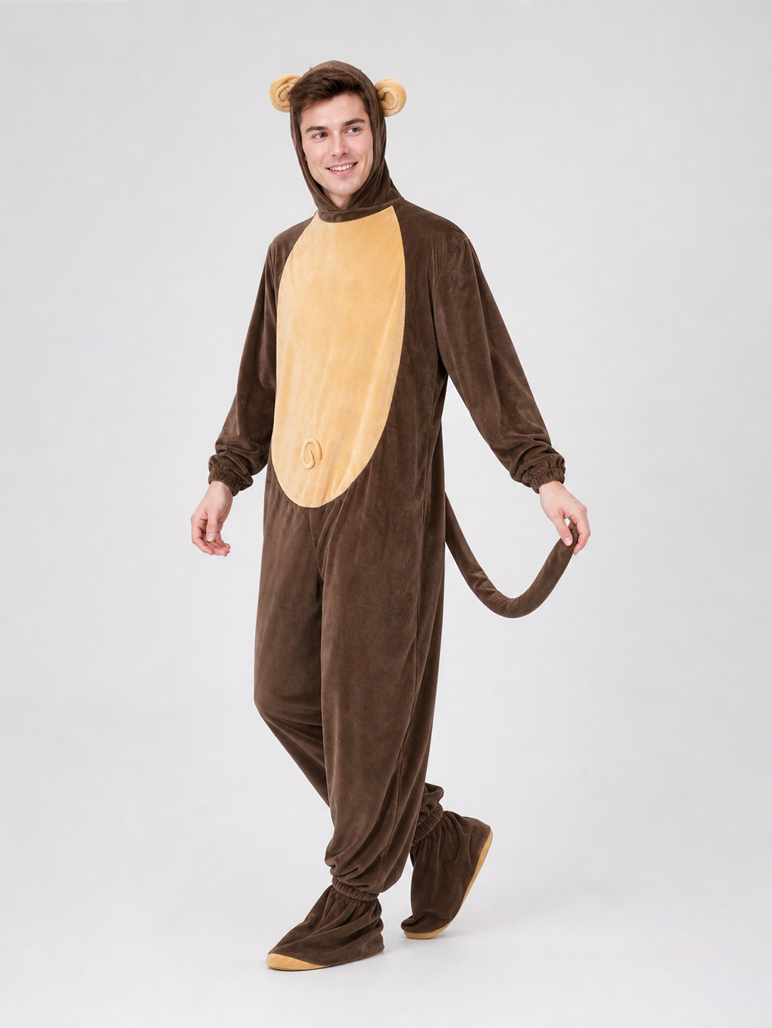 Adult Monkey Kigurumi Costume with Hood