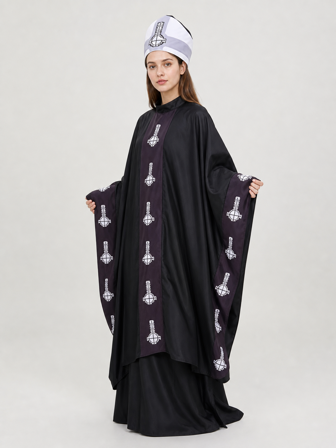 Ghost BC Cosplay Cloak with Hood and Belt
