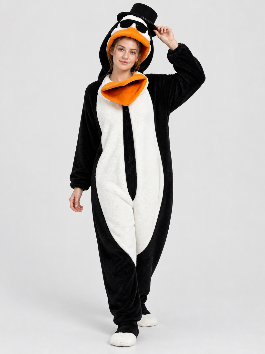 Penguin Design Jumpsuit Pajama with 3D Beak