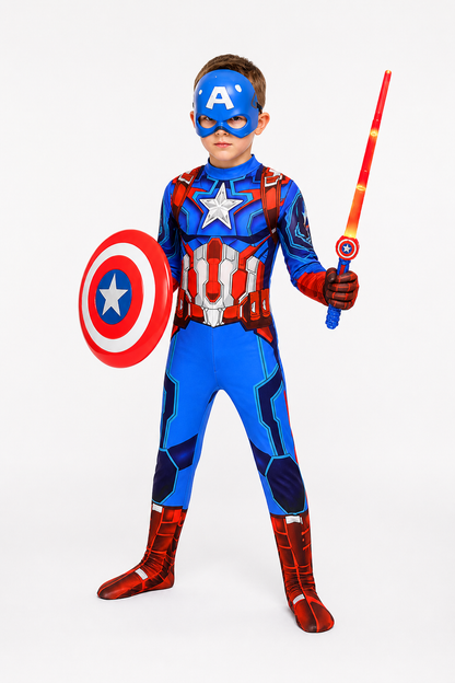 Children's Captain America Costume with Mask Costume Masks detail 2