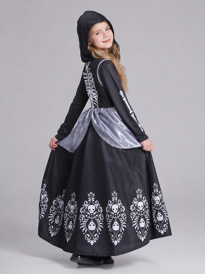 Gothic hooded dress with long sleeves