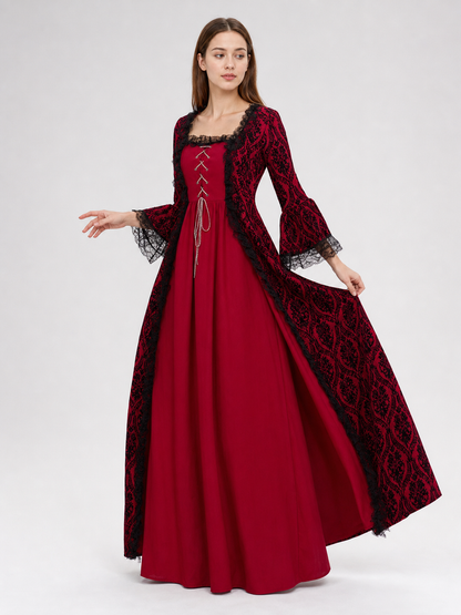 Renaissance Dress with Lace and a Full Skirt