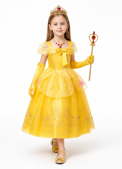 Yellow Carnival Costume with Crown and Accessories Costume Headwear detail 2