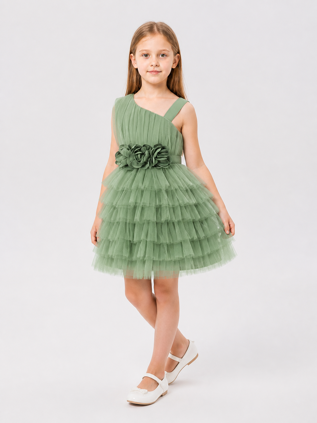 Girls' Party Tutu Dress with Tulle and Roses Costume Dresses detail 2