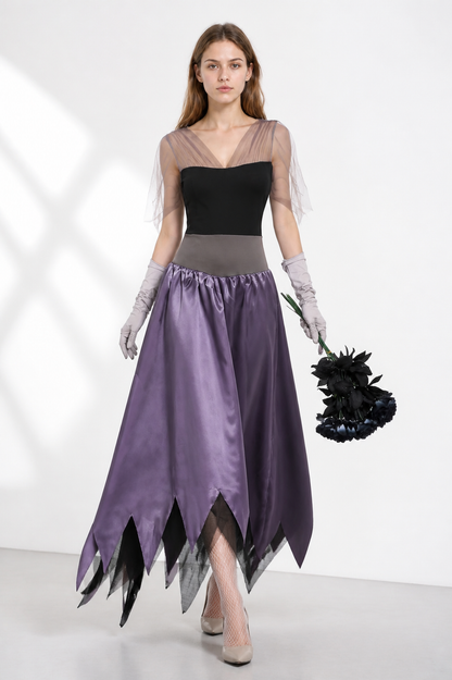Black and Purple Carnival Costume Dress with Jagged Hem Costume Dresses detail 2