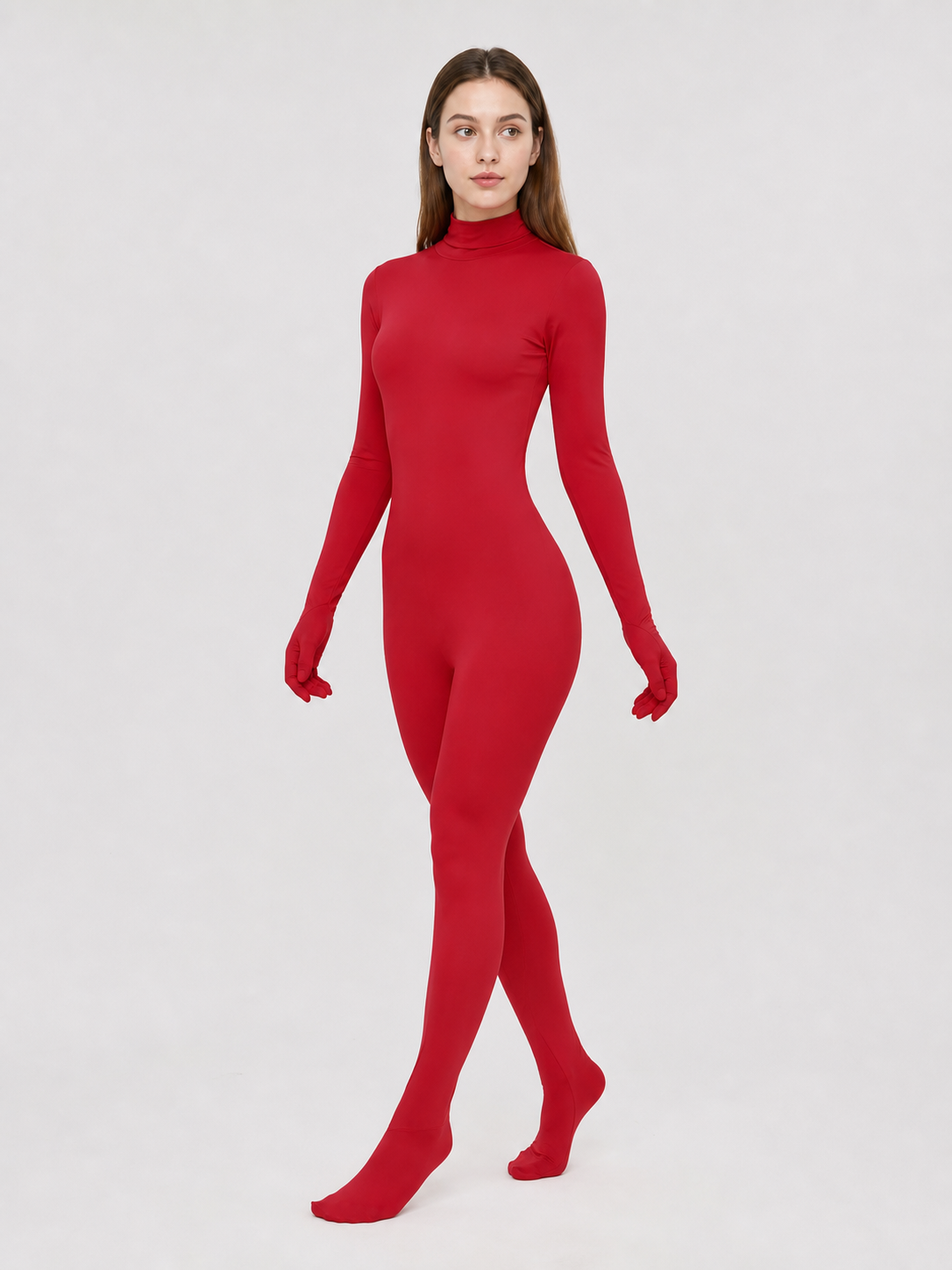 Burgundy Morph Suit Costume with Hood