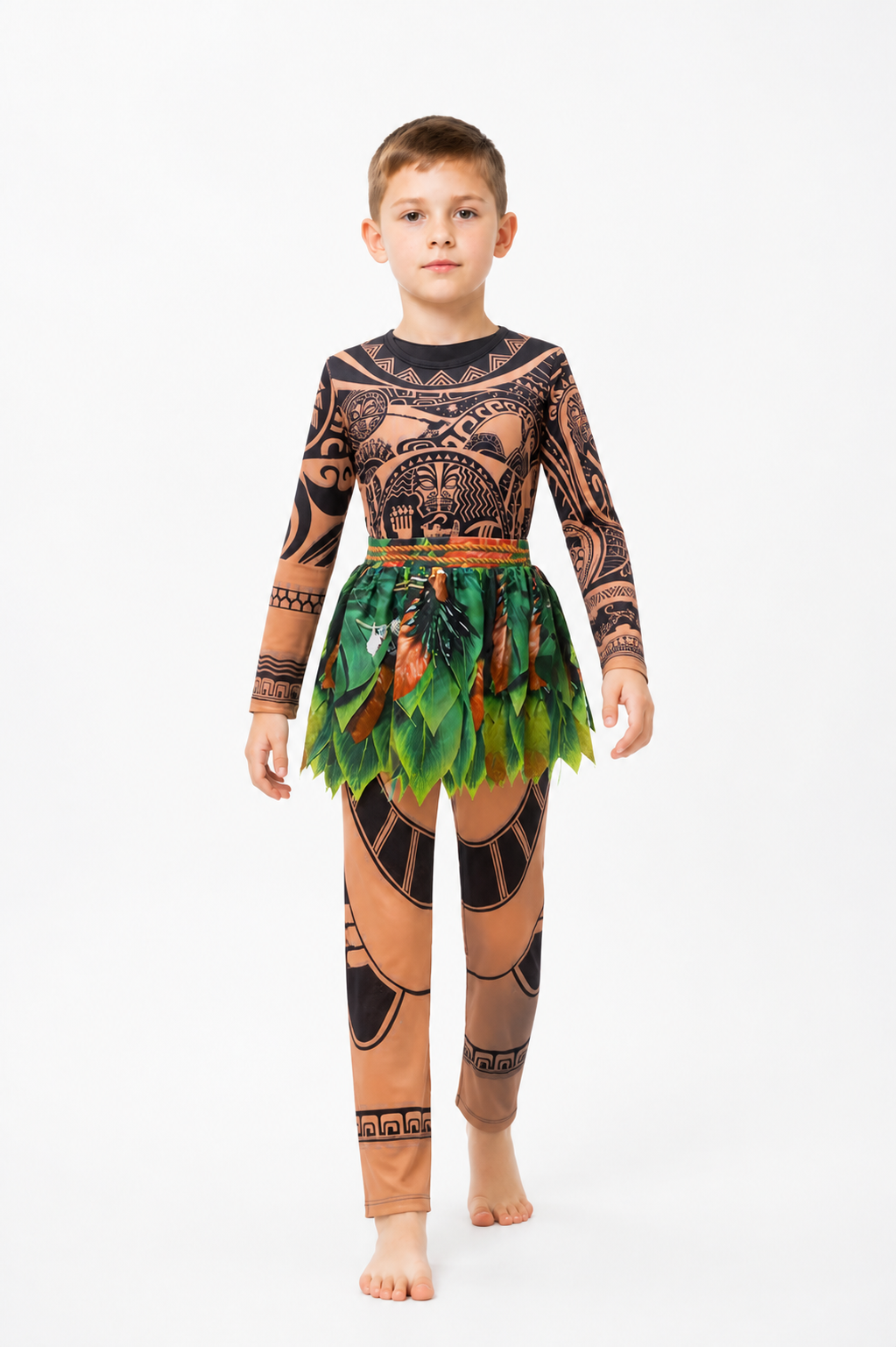 Maui Costume with Tattoo Design and Leaf Skirt Costumes detail 2