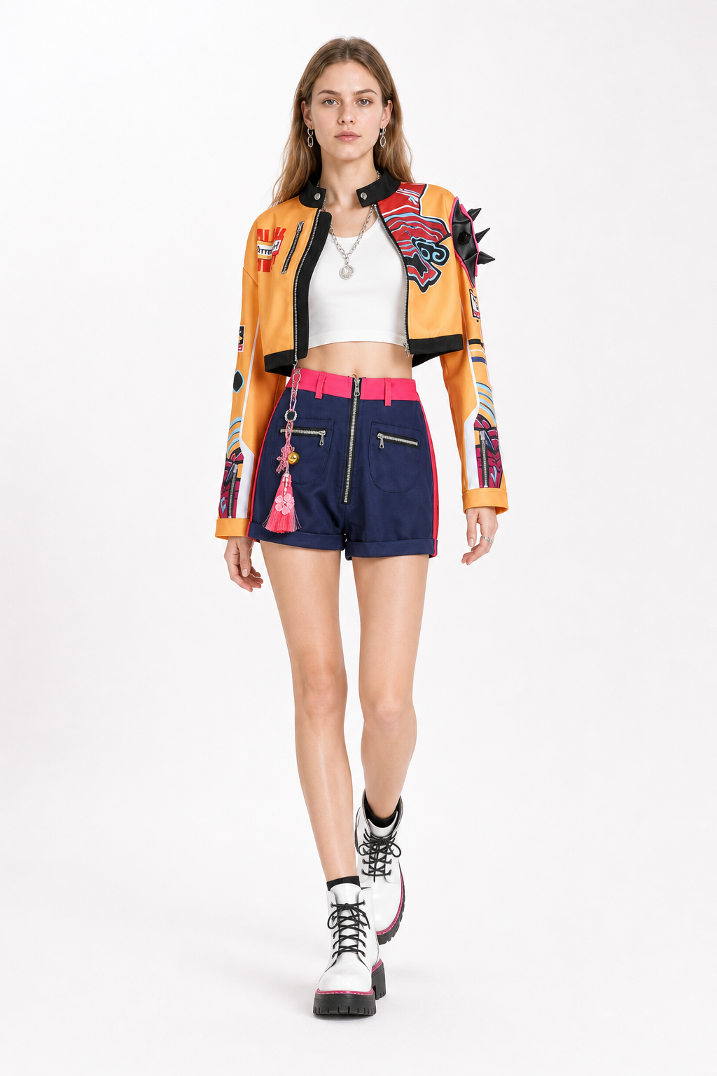 Cosplay costume with jacket, vest, and shorts for Halloween