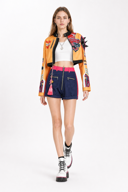 Cosplay costume with jacket, vest, and shorts for Halloween