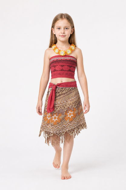 Moana Costume with Fringe Skirt and Necklace Costumes detail 2