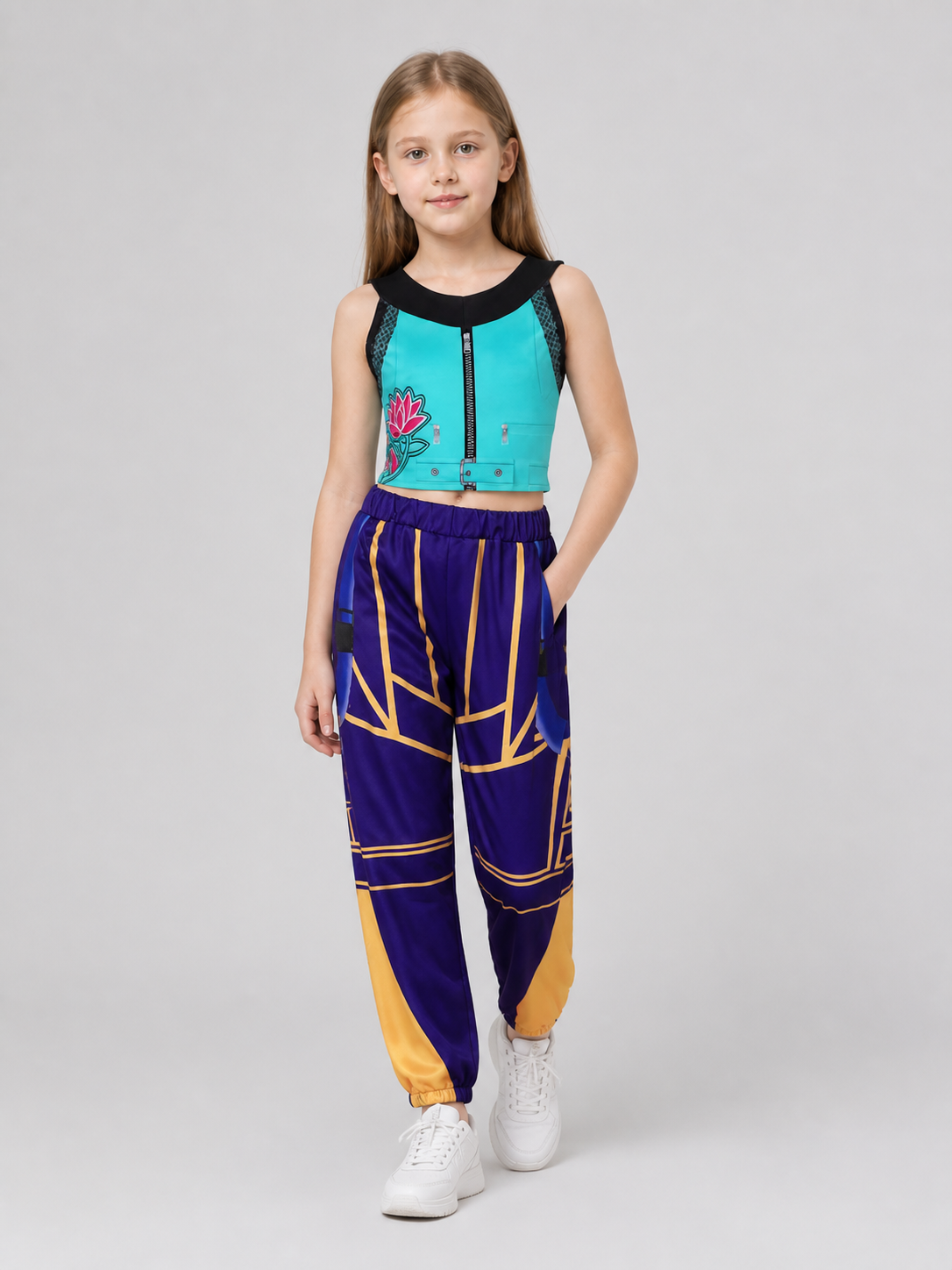 Children's demon hunter costume with a top and pants Costumes detail 2