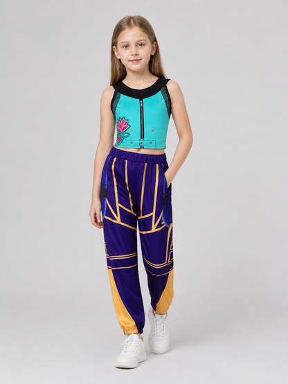 Children's demon hunter costume with a top and pants Costumes detail 2