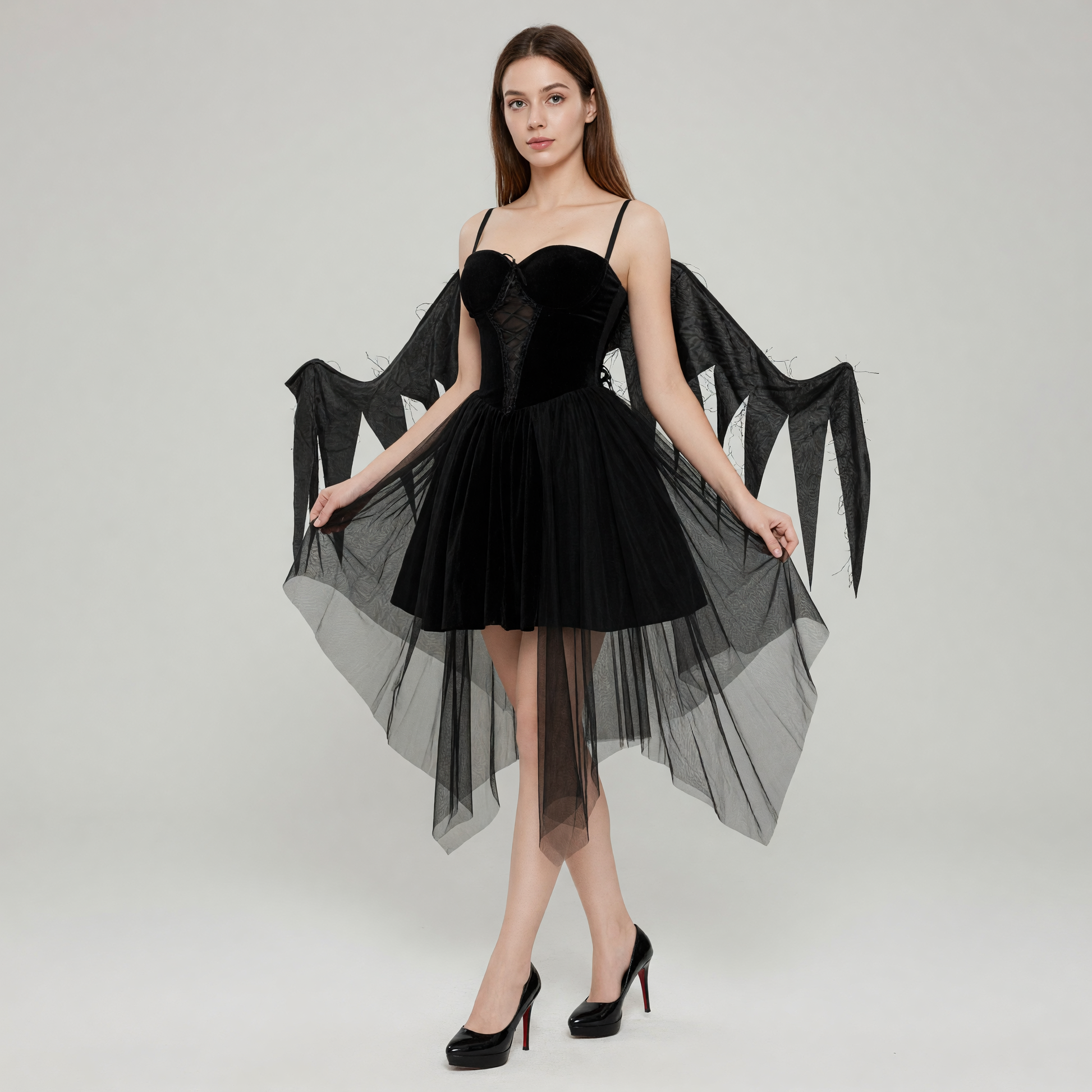 Black Winged Costume Dress for Cosplay