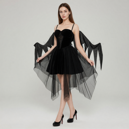 Black Winged Costume Dress for Cosplay