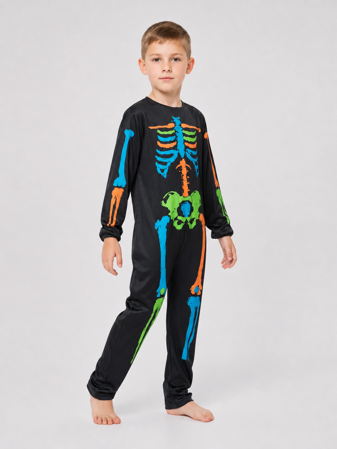 Children’s Skeleton Costume, Colorful Jumpsuit for Parties