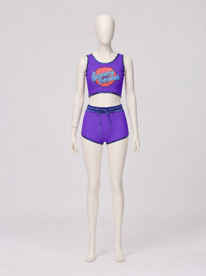 Sports Set: Cropped Top and Shorts, Purple product detail 2