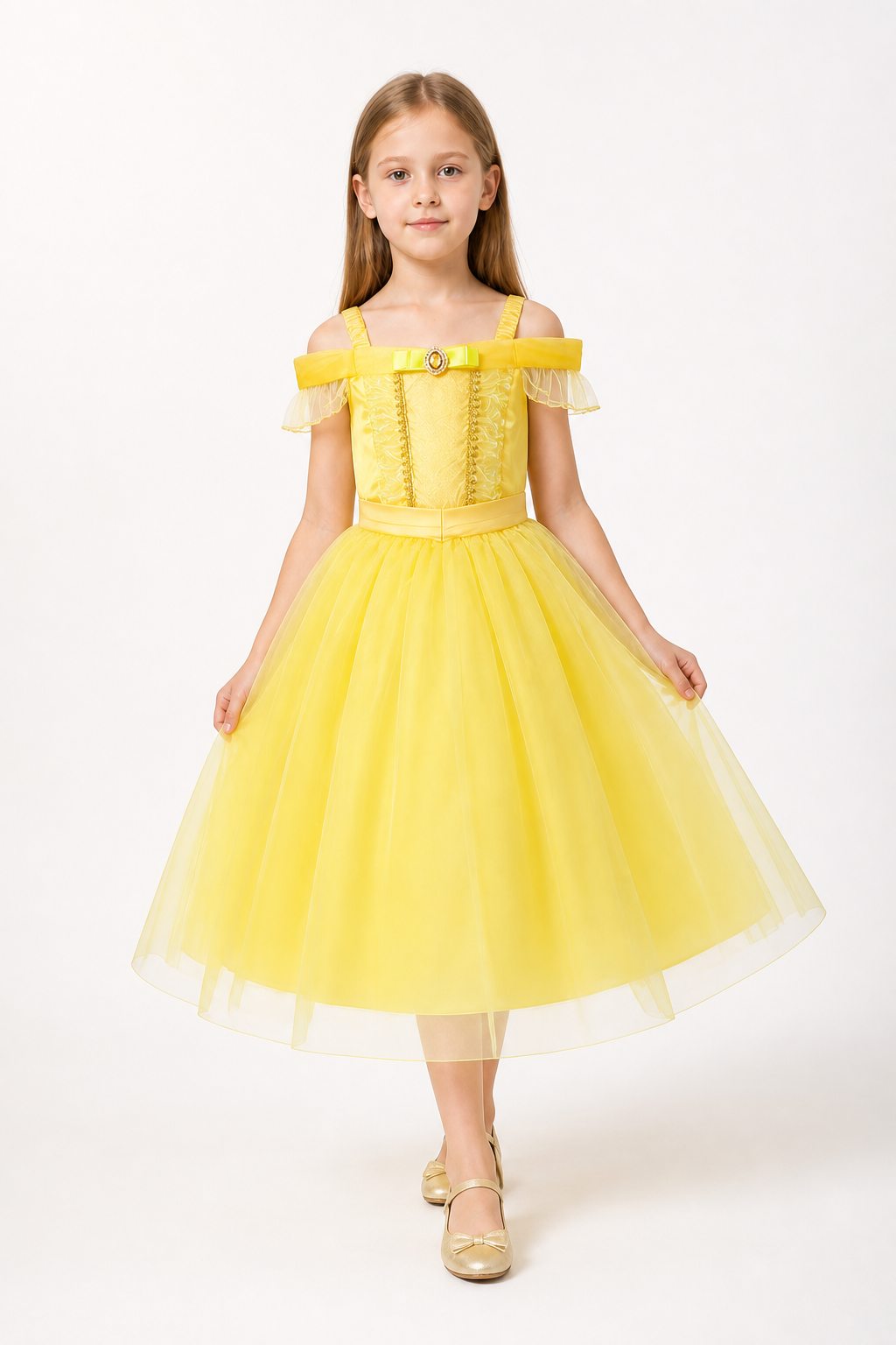 Children's Yellow Carnival Dress with a Full Skirt Costume Dresses detail 2