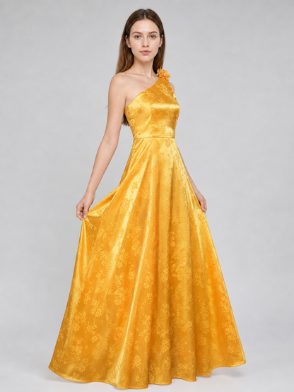 Yellow cosplay dress with floral accents