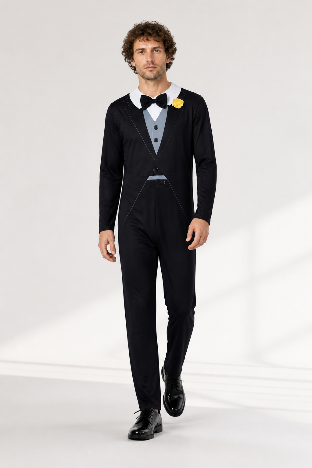 Jumpsuit with White Collar and Bow Tie Costume Accessories detail 2