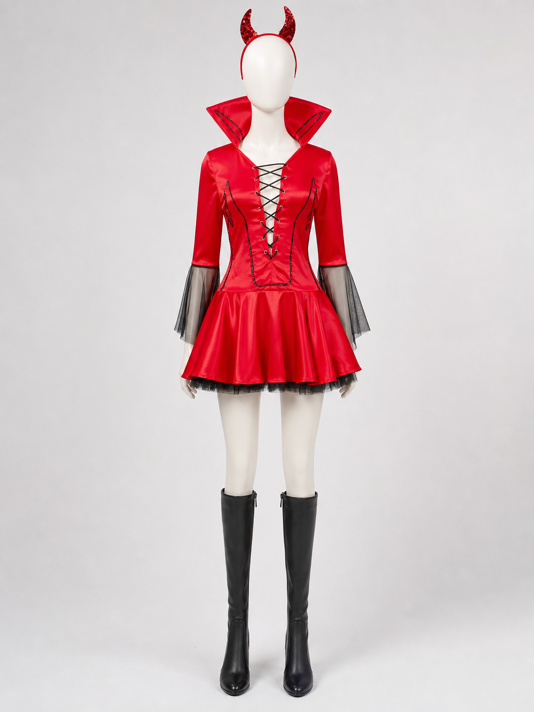 Red and Black Demon Costume for Halloween and Cosplay