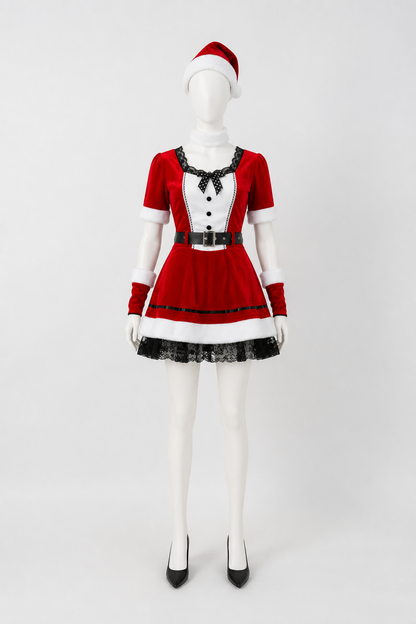 New Year's Carnival Costume, Dress with Fur Trim Costume Dresses detail 2