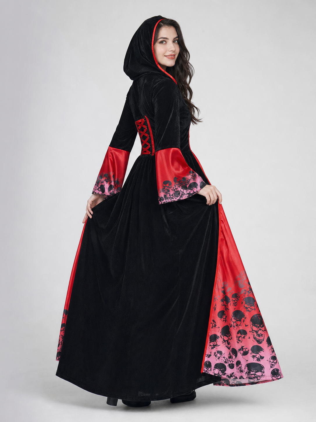 Hooded vampire costume dress, gothic look